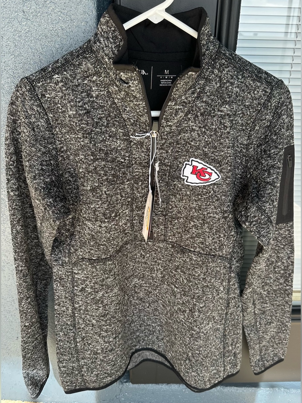 Antigua Kansas City Chiefs Gray Quarter-Zip Pullover Sweater